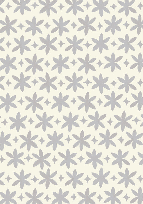 Metolius Graphite Grey Paper Flower Wallpaper Pattern