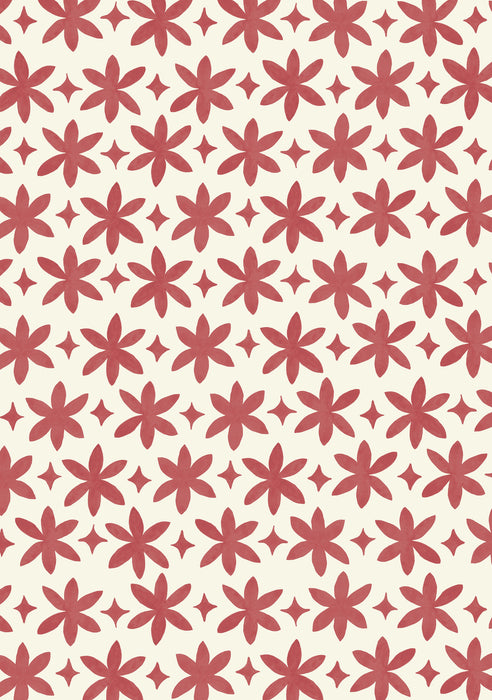 Paper Flower Wallpaper (Madder Red)