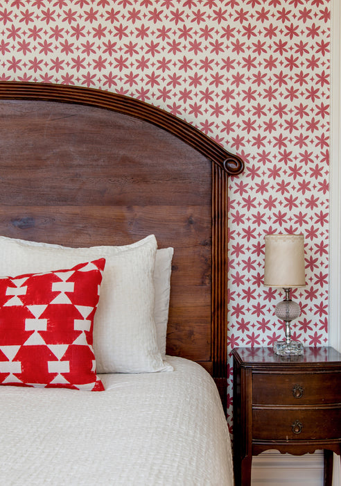 Paper Flower Wallpaper (Madder Red)