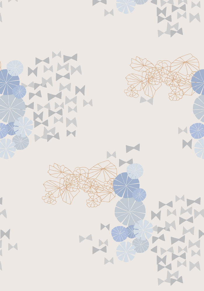 Bowties Wallpaper - Multi on Warm Neutral