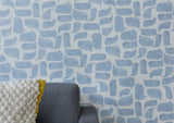 Metolius Chatty Azurite Blue Wallpaper Living Room Scale