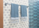 Metolius Graphite Grey Paper Flower Wallpaper Bathroom Detail
