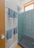 Metolius Graphite Grey Paper Flower Wallpaper Bathroom