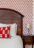Metolius Madder Red Paper Flower Wallpaper Bedroom