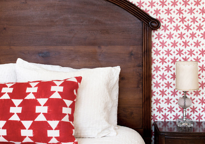Metolius Madder Red Paper Flower Wallpaper Scale