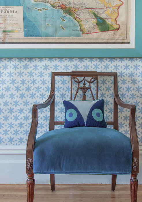 Metolius Pale Cerulean Paper Flower Wallpaper Detail