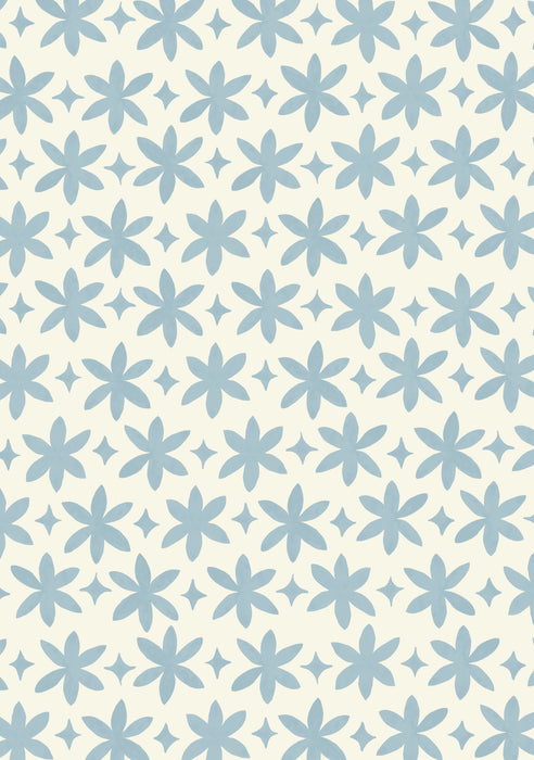 Metolius Pale Cerulean Paper Flower Wallpaper Pattern