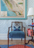 Metolius Pale Cerulean Paper Flower Wallpaper Room