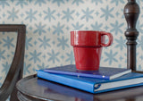 Metolius Pale Cerulean Paper Flower Wallpaper Scale