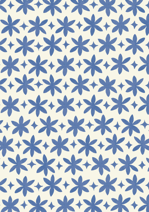 Metolius Ultramarine Blue Paper Flower Wallpaper Pattern