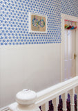 Metolius Ultramarine Blue Paper Flower Wallpaper Room